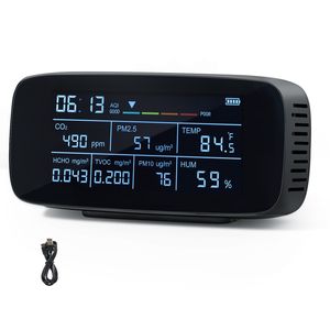 Monitor de Calidad del Aire Profesional 9 en 1, Medidor de CO2, Temperatura, Humedad, Formaldehído, TVOC, PM2.5, PM10, PM1.0, con Indicador de Calidad del Aire (AQI) - Product Image 5