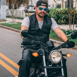 Nouvelle arrivée de gilet de moto en cuir pour hommes gilet de moto en cuir pour hommes confortable matériel durable - Product Image 5