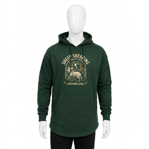 Sheep <b>Shearing</b> Hoodie Men's 100 Cotton Knitted Casual Front Print Regular Fit Autumn Wear - Product Image 1