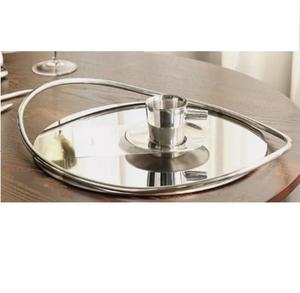 Plateau en métal et verre brillant sur mesure pour servir des desserts ou des pâtes, idéal pour les mariages, les événements, les fêtes et les services de traiteur - Vente chaude - Product Image 1