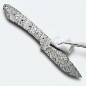 Cuchillo de caza Bushcraft de acero de Damasco personalizado al por mayor con hoja completa sin ensartar, suministro directo de fábrica para forja de cuchillos DIY - Product Image 2