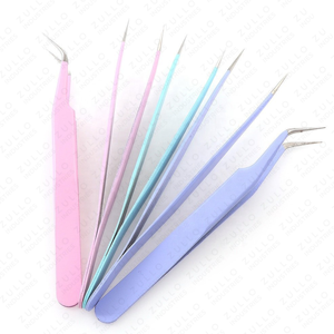 Professional Stainless Steel Eyelash <b>Extension</b> Tweezers Set with Straight & Curved Tips Multi Purpose <b>Nail</b> Art & Craft Tools - Product Image 3