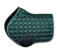 Ensemble de tapis de selle en satin pour cheval avec voile anti-mouches assorti |   Tapis de selle équestre matelassé |   Fabricant d'équipements d'équitation