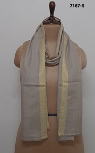 MERINO WOOL ZARI BORDER <b>SHAWL</b> OR <b>SCARF</b> - Product Image 6