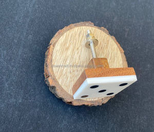 Top Designer de haute qualité Unique fait à la main Style moderne bouton de porte en métal en bois naturel et armoire en résine pour cuisine et chambres à coucher - Product Image 5