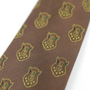 Iota Phi Theta Crest Necktie <b>Brown</b> Gold Greek Apparel Fraternity Silk <b>Tie</b> Premium Formal Classic Accessory Wear - Product Image 3