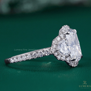 Exquisite 4.274 Carat <b>Cushion</b> Cut Diamond Ring Featuring Cadillac and <b>Round</b> Accent Stones E Color VVS2 VVS VS Clarity Fine Jewel - Product Image 3