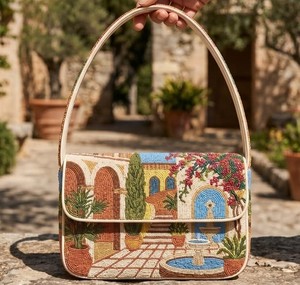 Bolso de Hombro Estilo Americano con Cuentas, Diseño Paisaje Urbano, Patrón Estatua de la Libertad, Bolso de Moda, Bolso Casual de Viaje - Product Image 2