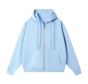 Sweat à capuche zippé oversize en polaire, streetwear personnalisé, épaules tombantes, épais - Product Image 5