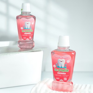 Enjuague Bucal para Niños Sin Flúor Dr. Papie 2+ Tamaño Regular Sabor Durazno Natural Xilitol Seguro para Beber Anti-Placa Aliento Fresco - Product Image 5