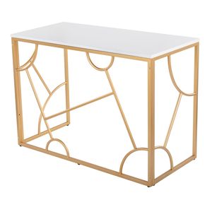 Escritorio contemporáneo Constellation en metal dorado y madera blanca - Product Image 3
