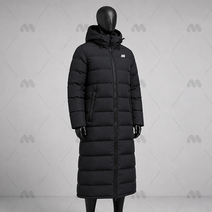 Chaqueta Larga Acolchada Impermeable para Mujer, Chaqueta de Plumón con Capucha para Invierno, Chaqueta Acolchada Transpirable con Botones a la Moda - Product Image 2