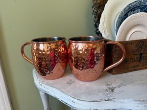 Hammered copper beverage mug collection premium handcrafted drink <b>cups</b> <b>reusable</b> cocktail serving mugs - Product Image 4