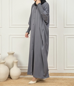 Wholesale Women Abaya <b>Kaftan</b> Dress Handmade Turkish Floor Length Long Sleeve Soft Breathable Polyester Ramadan Prayer Applique - Product Image 6