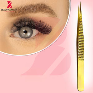 1 Pinza de Acero Inoxidable Color Dorado con Punta Recta para Extensión de Pestañas, Herramienta de Maquillaje - Product Image 4