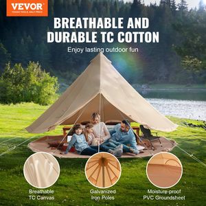 Tenda a Campana in Tela per 4 Stagioni, 3 M/9,8 Piedi, Yurt Traspirante per Campeggio, per 4 Persone con Apertura per Stufa, Adatta a Tutte le Stagioni - Product Image 2
