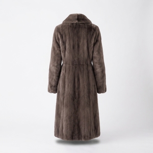 Abrigo de Piel Sintética de Visón para Mujer, Cuello Chal, Largo, Invierno, Lujo, Ropa Exterior, Etiqueta Privada Personalizada - Product Image 2