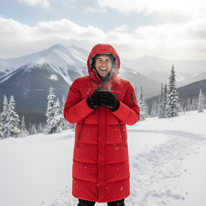 MITEXCO Women's Long Quilted <b>Winter</b> Jacket Hooded Full Sleeve Zipper Closure Solid Color Polyester Shell <b>Thick</b> Warm <b>Coat</b> - Product Image 3
