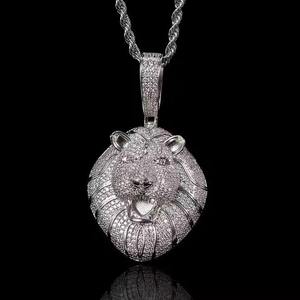 Pendentif Hip Hop Moissanite à design unique, taille ronde, serti de diamants, pour hommes, avec bijoux Cubic Bling disponibles - Product Image 3