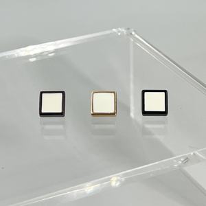 Breloques carrées simples en alliage pour bracelet en maille d'acier inoxydable de 6 mm, bijoux de mode pour femmes - Product Image 3