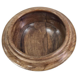 Bol décoratif en bois de style américain, écologique et haut de gamme, pour centre de table, arrangement de fruits frais, fleurs séchées - Product Image 4