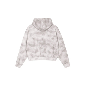 Sweat-shirt à capuche zippé tie-dye OEM pour femme, coupe oversize, manches longues, en coton tricoté et fibre de bambou, vêtement décontracté d'automne avec poches - Product Image 6