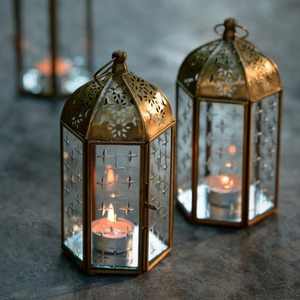 <b>Gold</b> Metal Moroccan <b>Lantern</b> With Intricate Arch Cutwork Handmade <b>Lantern</b> Portable Decorative Light Holder for Home Wedding Decor - Product Image 3
