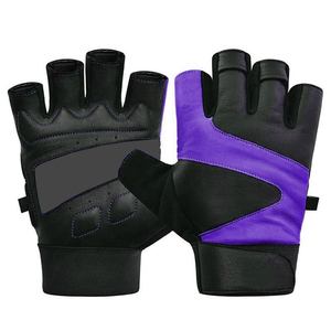 Custom Logo Heavy Duty Leather Half Finger Breathable Gym <b>Gloves</b> for Bodybuilding <b>Weight</b> Lifting Sports Workout Fitness Online - Product Image 5