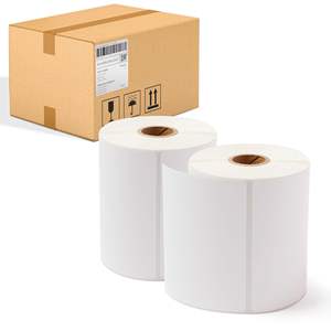 Papel de etiqueta térmica directa de 4x6 pulgadas, paquete de 4000, etiquetas de código de barras de envío blanco de núcleo de 1 pulgada para impresora térmica para embalaje - Product Image 1