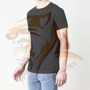 T-shirt décontracté pour homme en coton tricoté respirant, séchage rapide, 100% coton, écologique. - Product Image 2