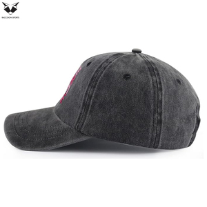 New Arrival Customized Made Charcoal Grey Color Distressed Vintage Style Outdoor Wear Customized Made Beach Baseball <b>Cap</b> - Product Image 3