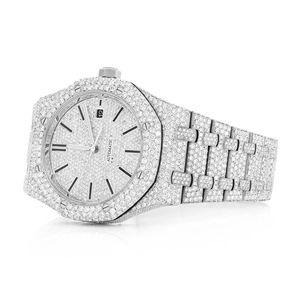 Montre Moissanite Iced Out VVS Diamant Hip Hop Luxe Cadeau Acier Inoxydable Quartz Homme Bracelet 20mm Cadran Verre Tendance - Product Image 2