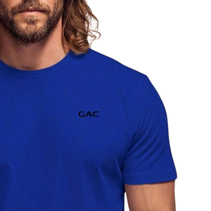 T-shirt Homme Bleu Royal Col Rond Manches Courtes Uni Coupe Slim Respirant Séchage Rapide Vêtement d'Été Vente en Gros Mode - Product Image 3