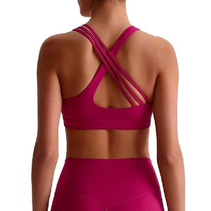 Sujetador deportivo personalizado para mujer, talla grande, de malla, soporte medio, para correr, de secado rápido, transpirable, de elastano/nailon, con logo frontal, al por mayor - Product Image 4