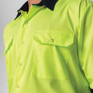 Camisa de Trabajo de Dos Tonos de Poliéster y Algodón de Alta Visibilidad con Logotipo Personalizado, Uniforme de Seguridad Reflectante para Trabajo, Granja, Seguridad e Industria - Product Image 4