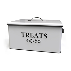<b>Seed</b> Rectangle <b>Storage</b> Container With Lid Airtight Freshness Preservation Kitchen Use Metal Enameled Minimalist Design - Product Image 1