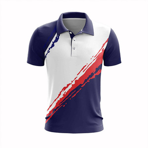 Camiseta de Fútbol Sublimada de Poliéster para Hombre con Diseño de Bloques de Color, Secado Rápido, Manga Corta, Cuello Camisero, Corte Regular - Product Image 1