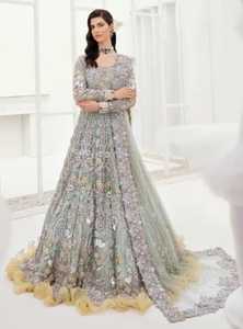 Vestido de Novia de Encaje Hecho a Mano de Primera Calidad con MOQ Bajo, Vestido de Novia Indio/Pakistaní con Volantes hasta el Suelo, 100% Poliéster - Product Image 3