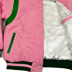 Blouson universitaire en chenille pour sororité, en laine épaisse, brodé, coupe-vent, chauffant, à manches longues, col côtelé, Greek Life - Product Image 6