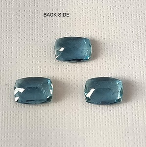 Magnifique pierre précieuse naturelle Santa Maria Aquamarine, taille coussin, calibrée 5x7 mm, facettée, 3 pièces, 2,30 carats, pour bijoux - Product Image 4