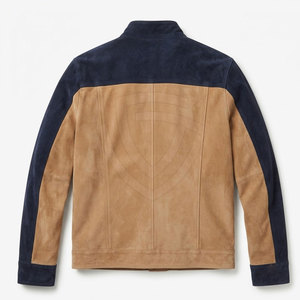 Custom <b>Suede</b> <b>Leather</b> <b>Jacket</b> With Smooth Soft Finish Stand Collar Design For Fashion Brands Retail Stores And Wholesale Orders - Product Image 2