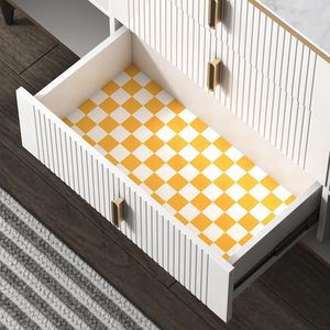 Papel Tapiz Moderno con Diseño de Mosaico a Cuadros Naranja y Blanco, 17.7''x78.8'', Autoadhesivo, Desprendible, Papel de Contacto con Rejilla, Removible - Product Image 5