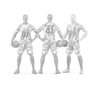 Conjunto de Camiseta y Pantalones Cortos de Fútbol Personalizados para Hombre, 100% Poliéster, Elásticos en Cuatro Direcciones, Secado Rápido, Impresión por Transferencia de Calor, Nombre del Equipo, Letras y Logotipo - Product Image 6