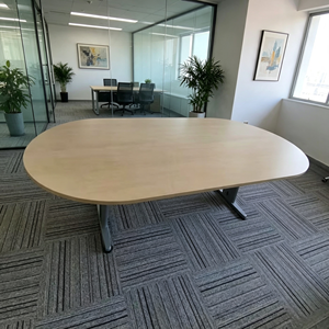 Modern Oval Melamine Conference <b>Table</b> Elegant Durable Chipboard Construction Convertible Extendable <b>Office</b> Furniture - Product Image 3