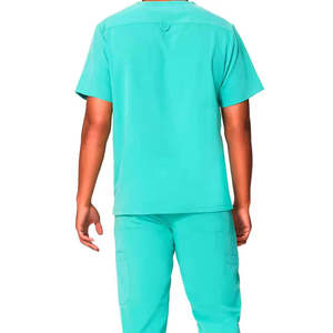Wholesale Medical Scrubs <b>Set</b> for Men V-neck Short Sleeve <b>Doctor</b> Nurse Hospital Uniform Stretch Jogger Pants Scrub Suit <b>Sets</b> - Product Image 4