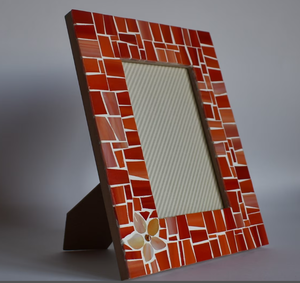 Orange Mosaic Photo <b>Frame</b> <b>with</b> Stand Decorative Tabletop Picture <b>Frame</b> for Home Office Decor - Product Image 5