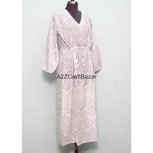 Kimono de Algodón Hecho a Mano en India de Alta Calidad para Mujer, Estilo Boho, para Primavera, Diseño de Lujo Estampado a Mano para la Playa en Verano - Product Image 5