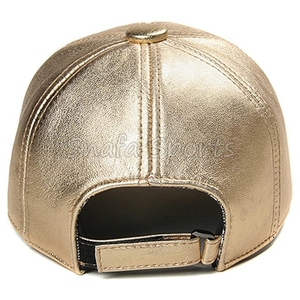 Servicio OEM, Gorras de Cuero Genuino Transpirables para Deportes al Aire Libre en Invierno, Gorra de Cuero Ajustable de Color Sólido en Venta - Product Image 2