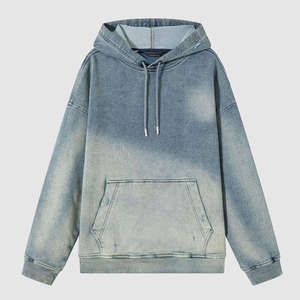 เสื้อฮู้ดดี้ยูนิเซ็กซ์ทรงโอเวอร์ไซส์ ย้อมสีแบบไล่เฉดสี แขนยาว ผ้าฝ้ายเฟรนช์เทอร์รี่ สวมใส่สบายๆ สำหรับฤดูใบไม้ร่วง - Product Image 1
