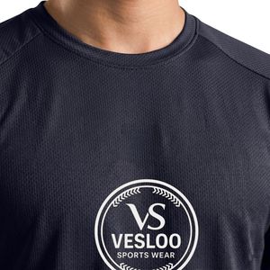 Camiseta Deportiva para Hombre, Color Azul Marino, Ligera, Transpirable, Cuello Redondo, Manga Corta, para Gimnasio, Entrenamiento, Ejercicio, Rendimiento, Ropa Deportiva Activa - Product Image 4